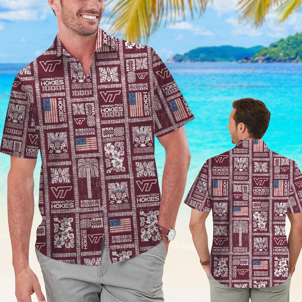 Virginia Tech Hokies Hawaiian Shirt Hot Trendy Summer 2024