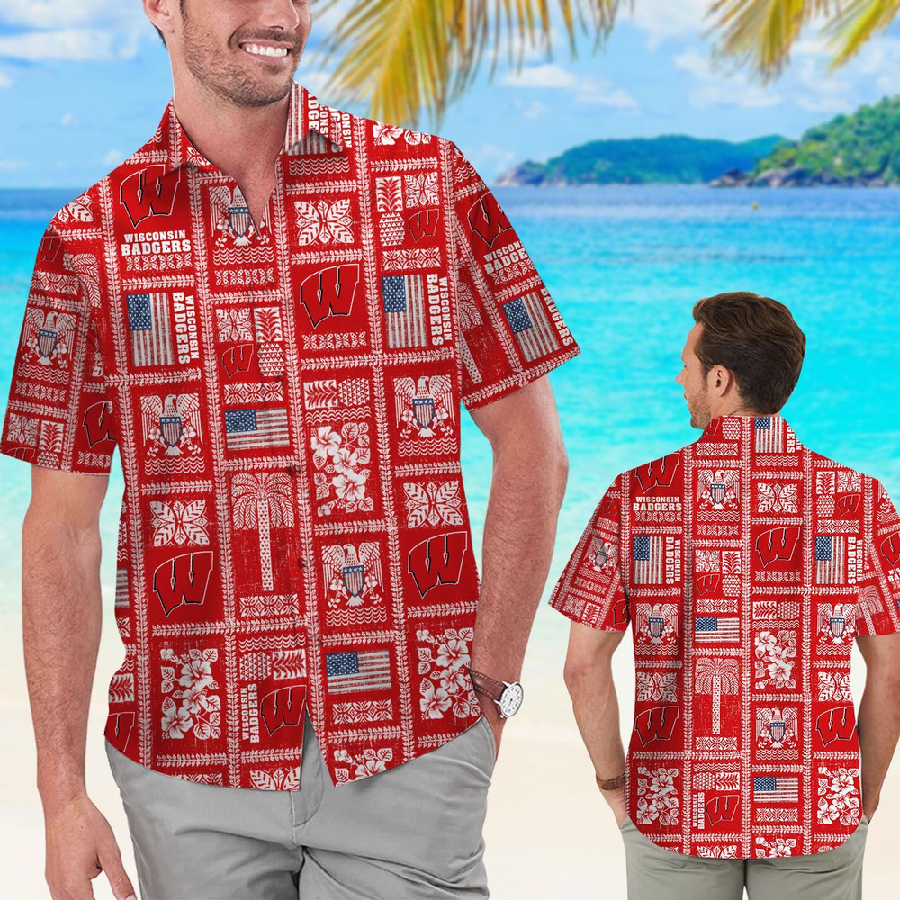 Wisconsin Badgers Hawaiian Shirt Hot Trendy Summer 2024