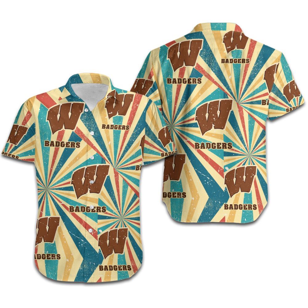 Wisconsin Badgers Retro Hawaiian Shirt Hot Trendy Summer 2024