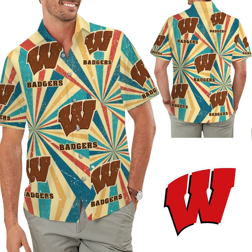 Wisconsin Badgers Retro Hawaiian Shirt Hot Trendy Summer 2024