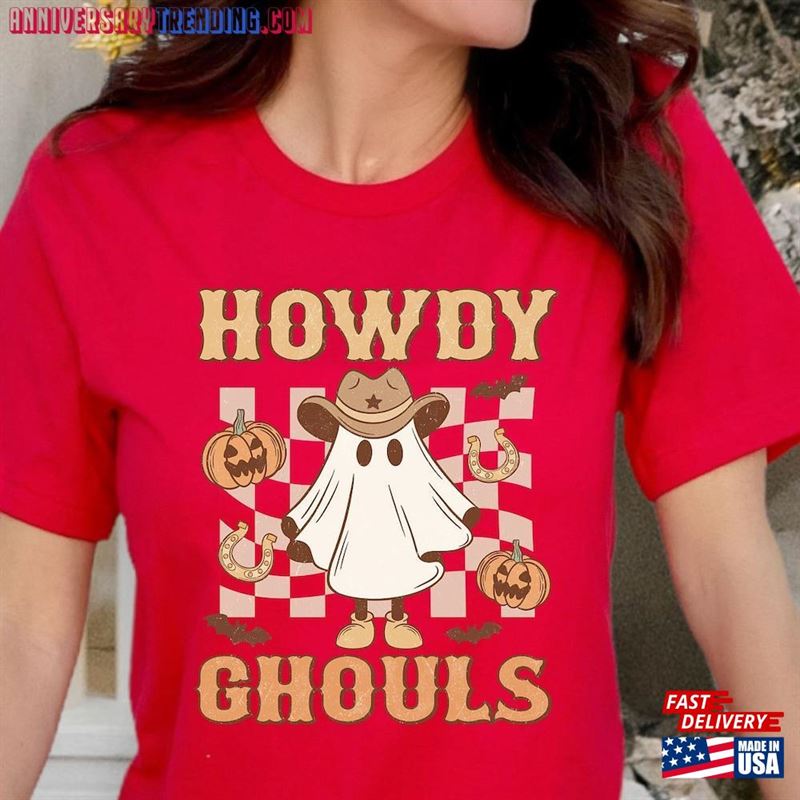 2023 Howdy Ghouls Shirt Sweatshirt Retro Halloween Ghost Classic T-Shirt