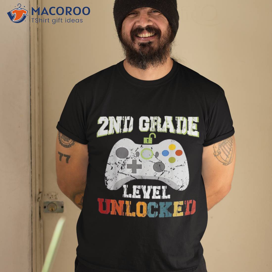 2nd Second Grade Unlocked Level Up Game Back To School Boy Shirt