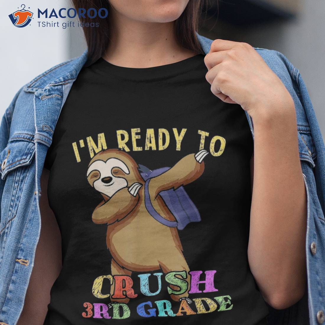 3rd Grade Dabbing Sloth Back To School Kids Girls Boys Gift Shirt