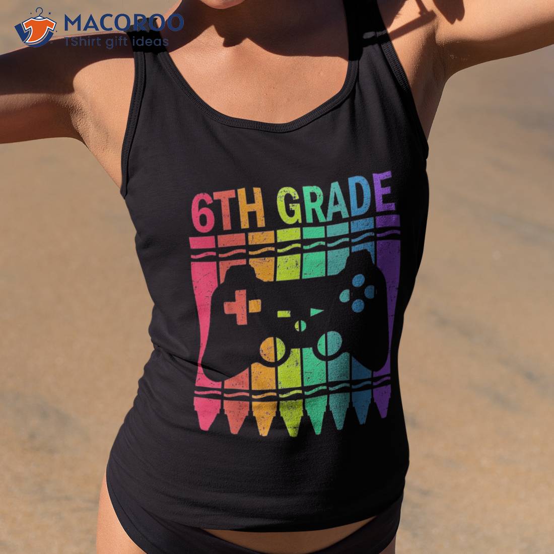 6th Grade Crayon Game Controller Gamer Back To School Gifts Shirt