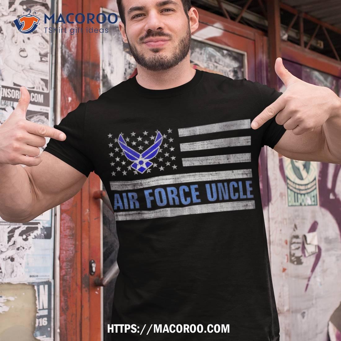 Air Force Uncle With American Flag Gift For Veteran Day Shirt