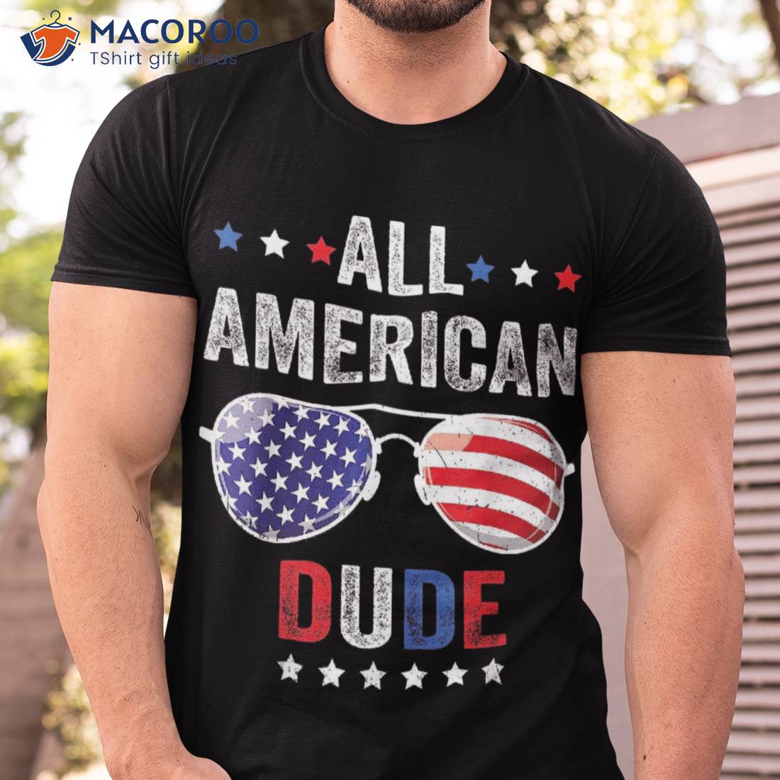 All American Dude Usa Flag 4th Of July Sunglasses Family Shirt