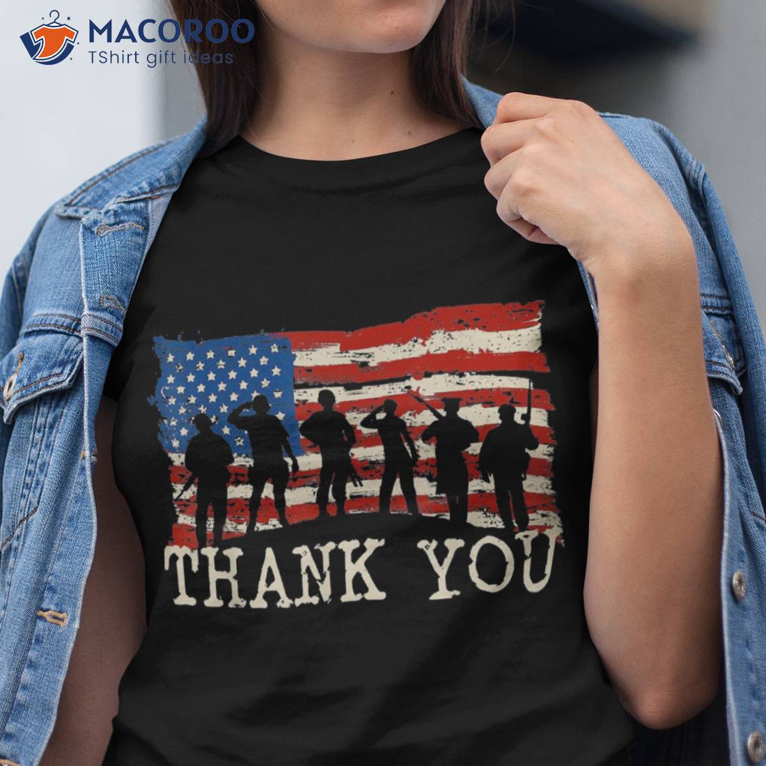 American Flag Thank You Veterans Proud Veteran Shirt