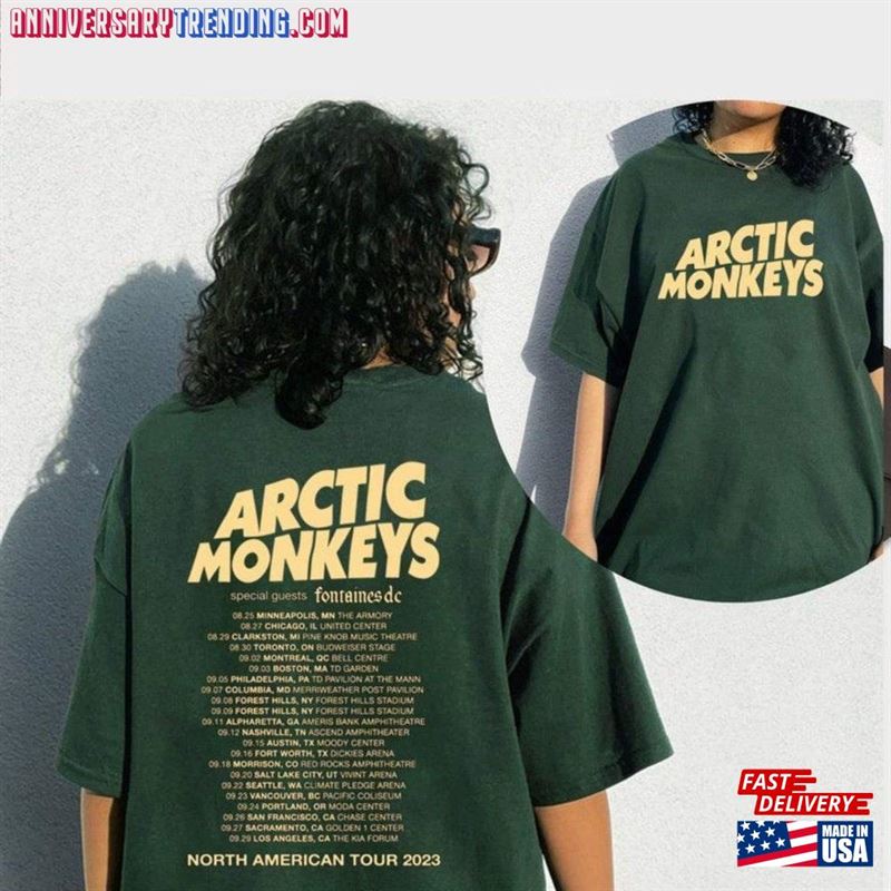 Arctic Monkeys 2023 North America Tour Dates Sweatshirt Music Lyrics T-Shirt Concert Tee Unisex