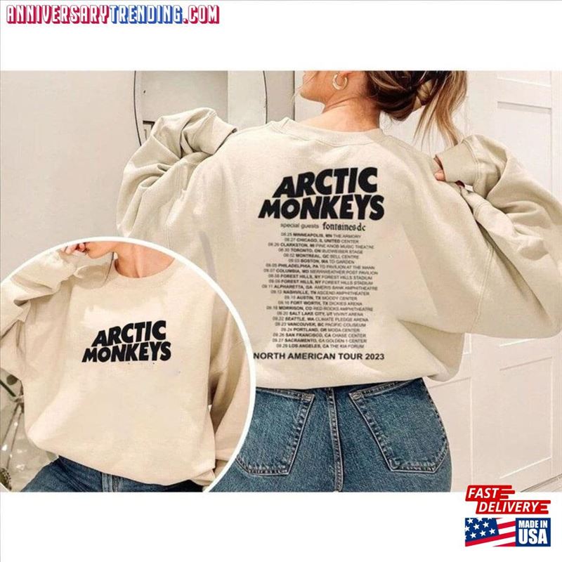 Arctic Monkeys 2023 North America Tour Dates Sweatshirt Music Lyrics T-Shirt Concert Tee Unisex