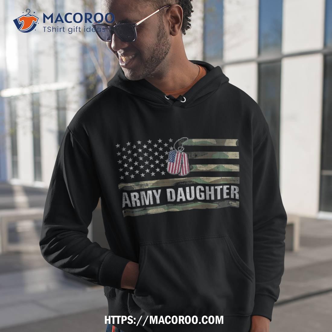 Army Daughter With American Flag Camo Gift For Veteran Day Shirt