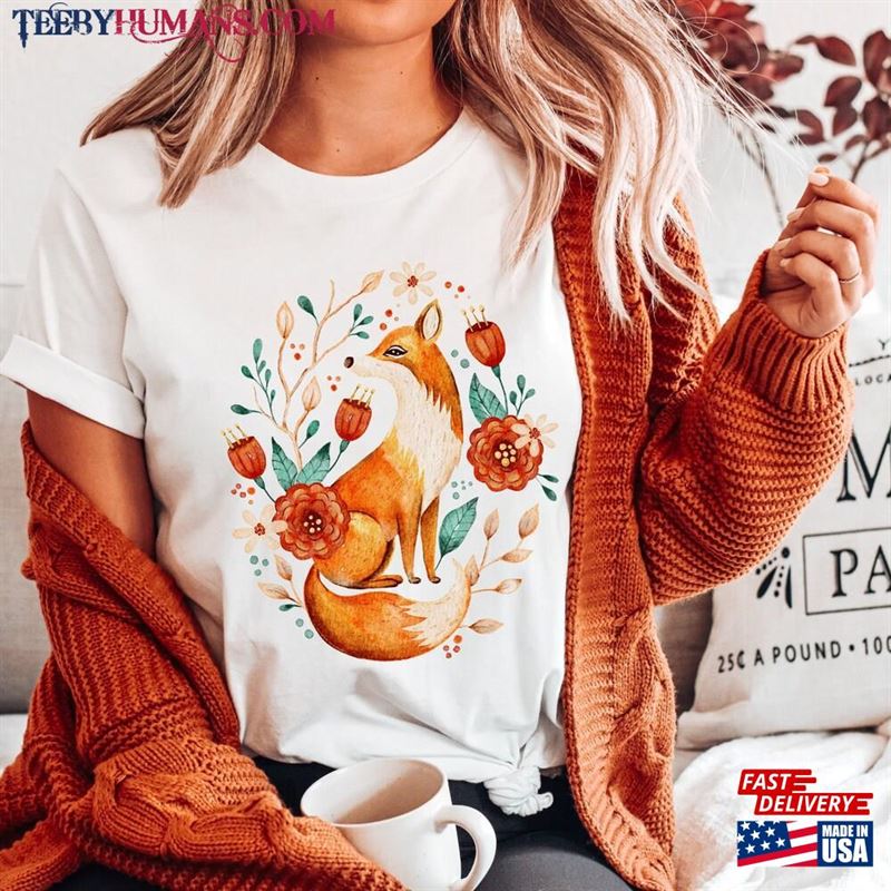 Autumn Fox T-Shirt Cottagecore Shirt Unisex