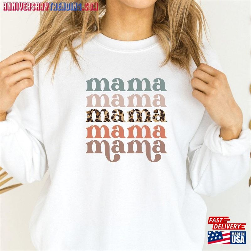 Autumn Mama Sweater Vintage Sweatshirt Leopard Shirt Classic Unisex