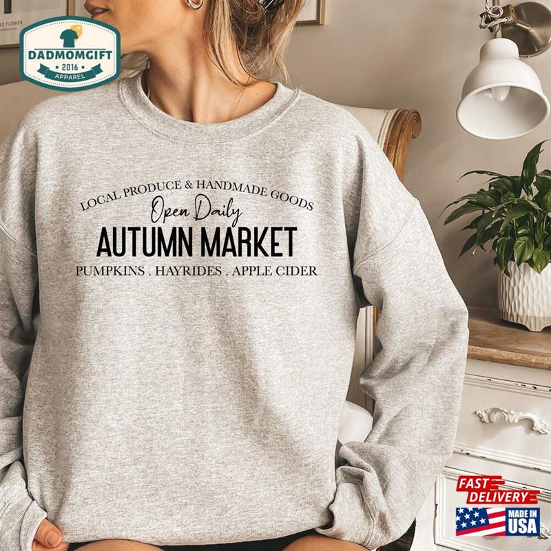 Autumn Market Sweatshirt Fall Local Shirt Farm Fresh Pumpkins Hoodie Classic