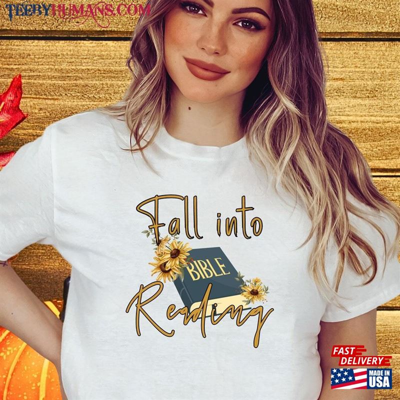 Autumn Quot Fall Into Reading Shirt Is The Perfect Gift For Book Lover Hoodie Unisex