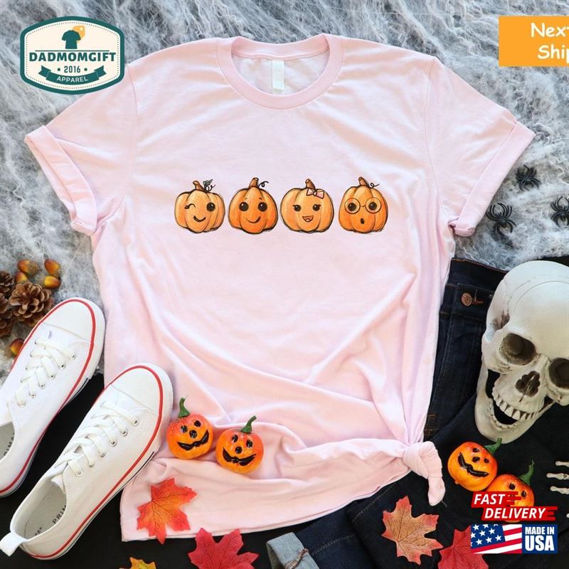 Baby Pumpkin Face Shirt Cute Fall T-Shirt Hoodie Unisex