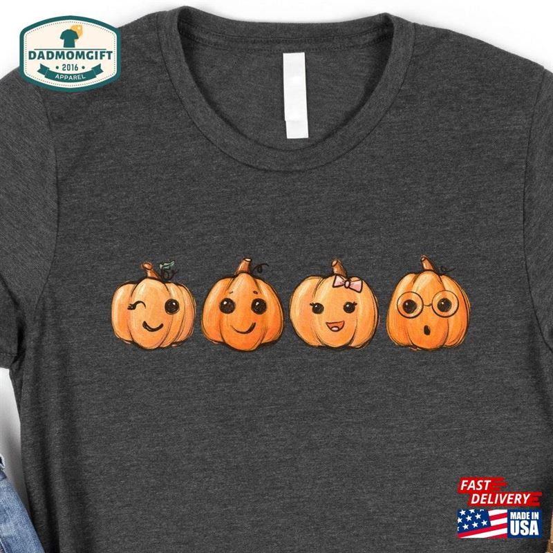 Baby Pumpkin Face Shirt Cute Fall T-Shirt Hoodie Unisex