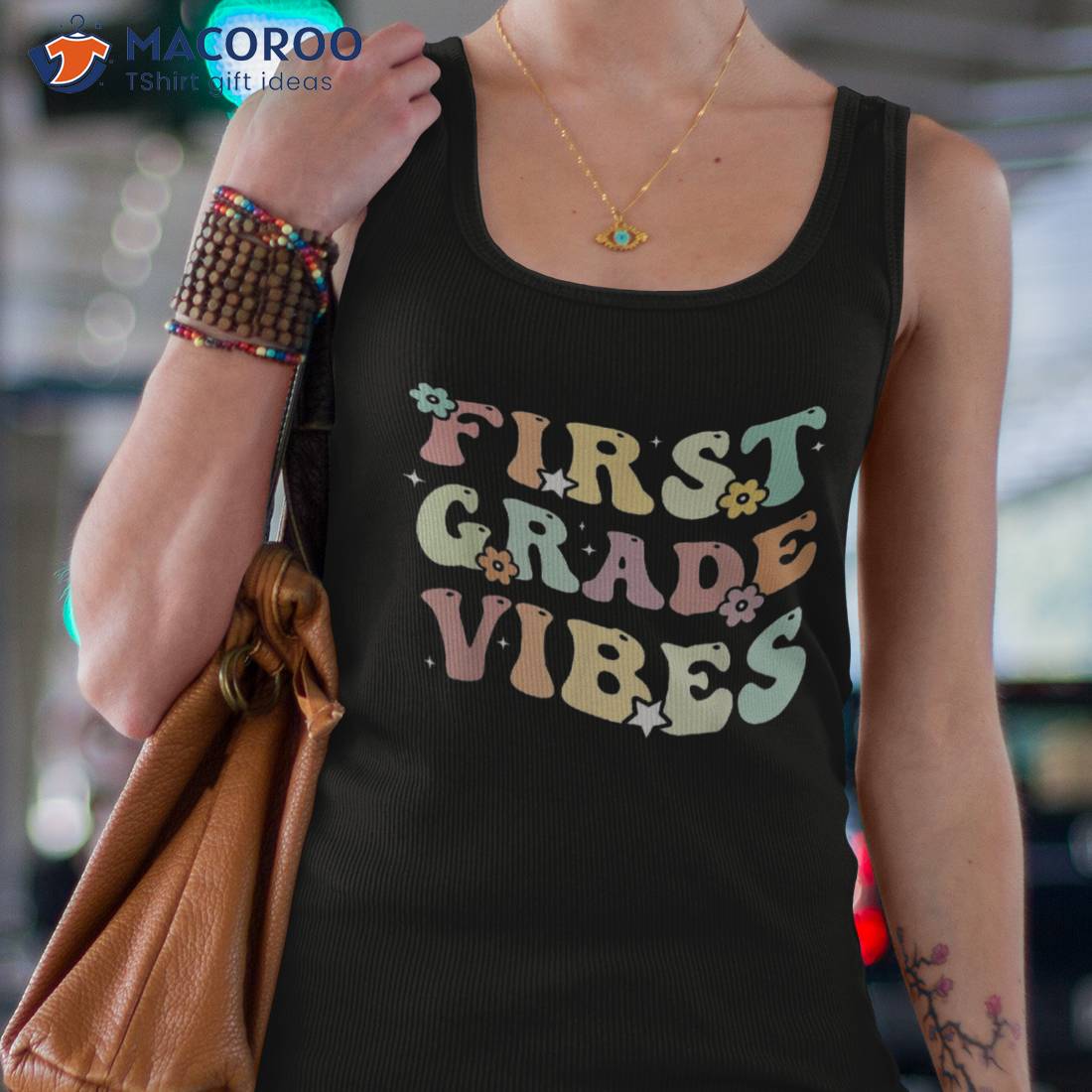 Back To School First Grade Vibes Retro Student Teacher Shirt