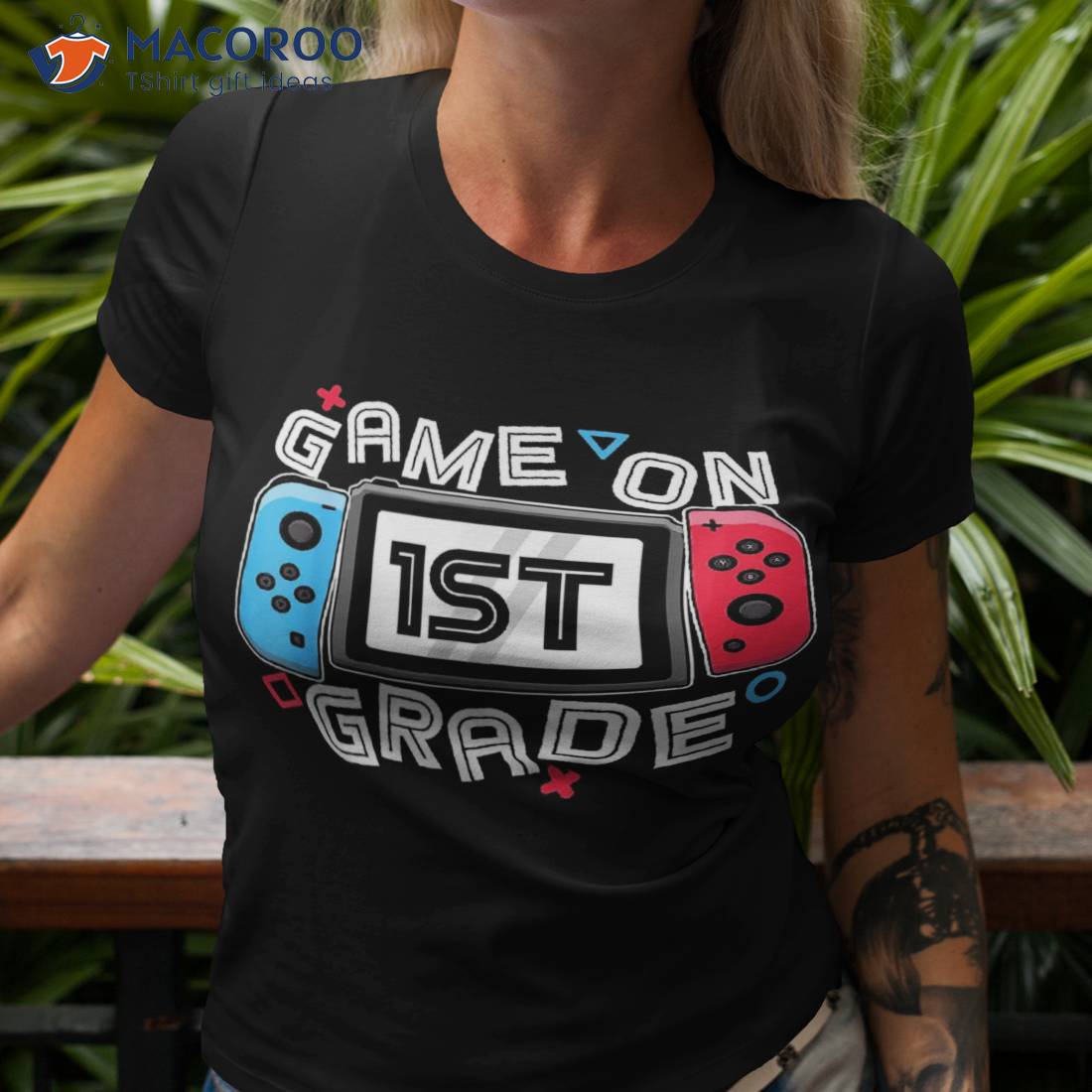 Back To School Game On 1st Grade Funny Gamer Kids Boys Shirt