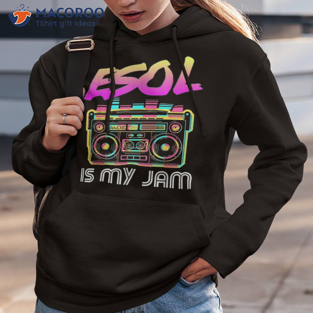 Back To School Retro Esol Is My Jam 80s Teacher Boombox Shirt