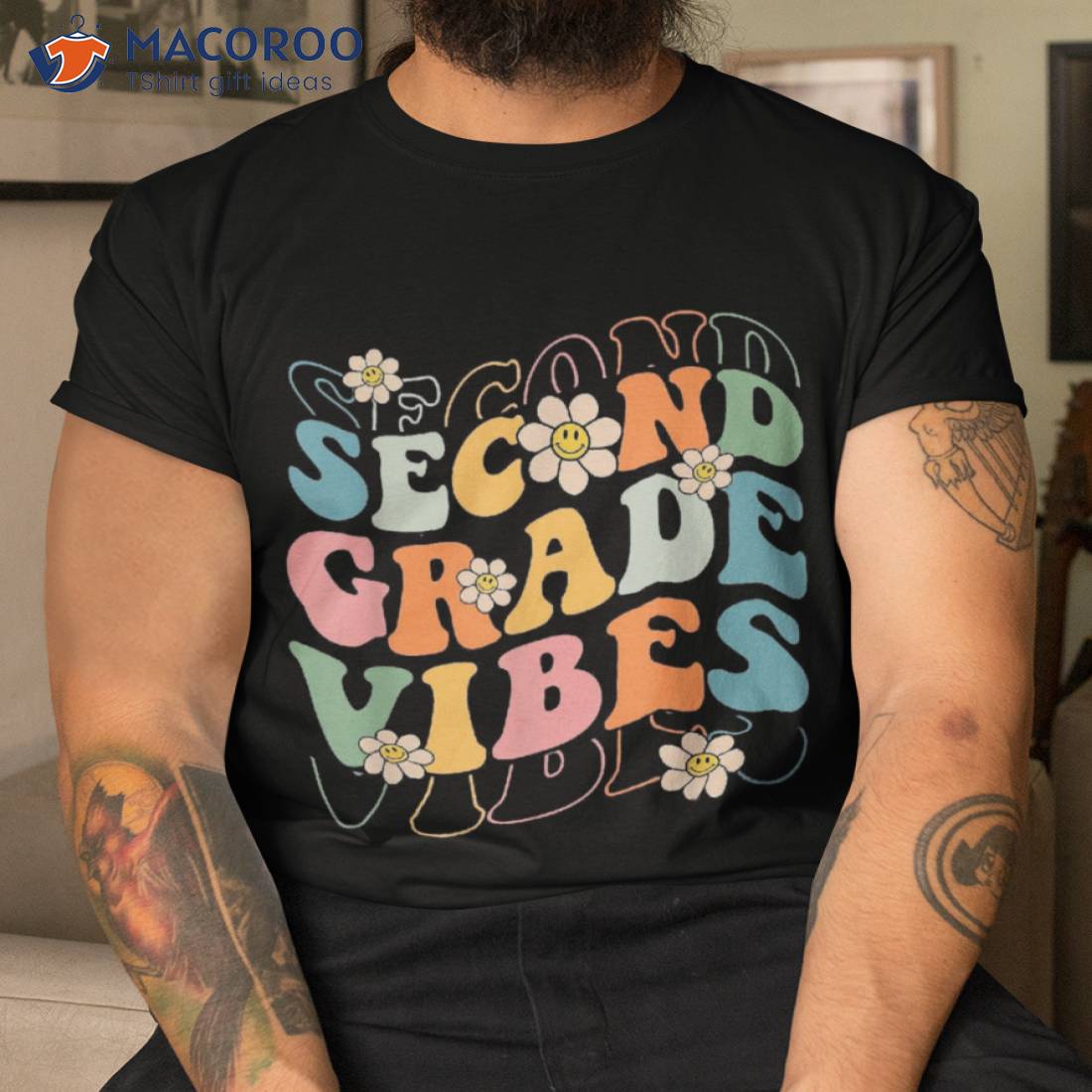 Back To School Second Grade Vibes Retro Teacher Kids Shirt