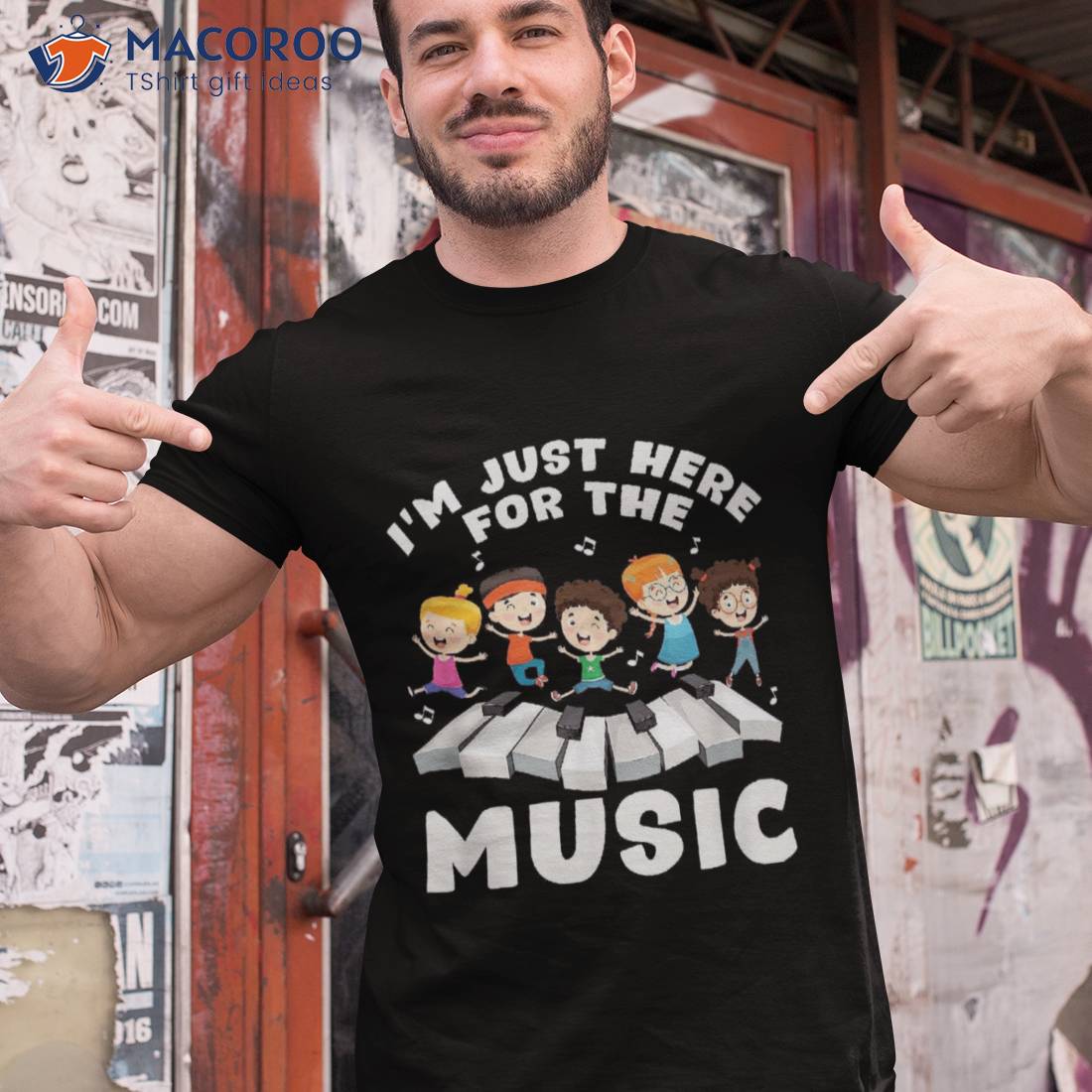 Back To School Teacher Im Just Here For The Music Shirt