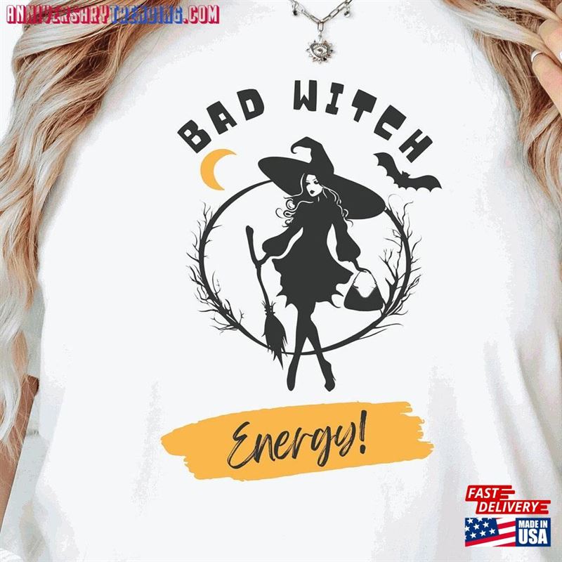 Bad Witch Energy Halloween Graphic Tee  Shirt Funny T-Shirt Hoodie