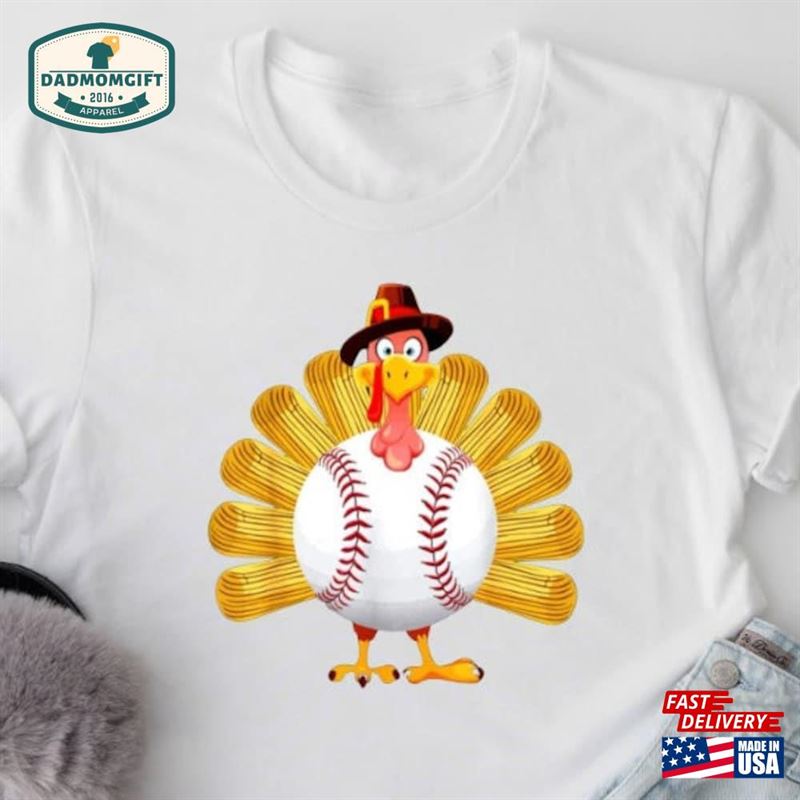 Baseball Turkey Shirt Thanksgiving Family Matching T-Shirt Hoodie Unisex