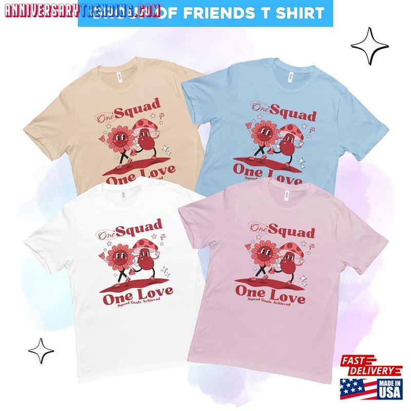 Bff Retro Character T-Shirt Group Of Freind T-Shirts Squad Unisex