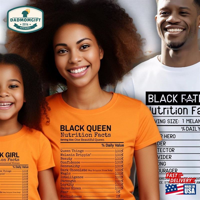 Black Father Nutrition Facts Shirt Hoodie T-Shirt