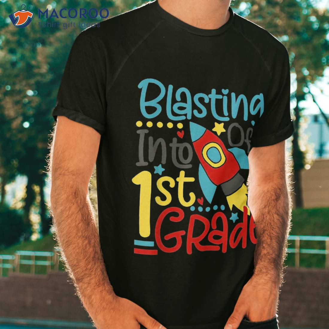 Blasting Off Into 1st Grade Funny Back To School Shirt