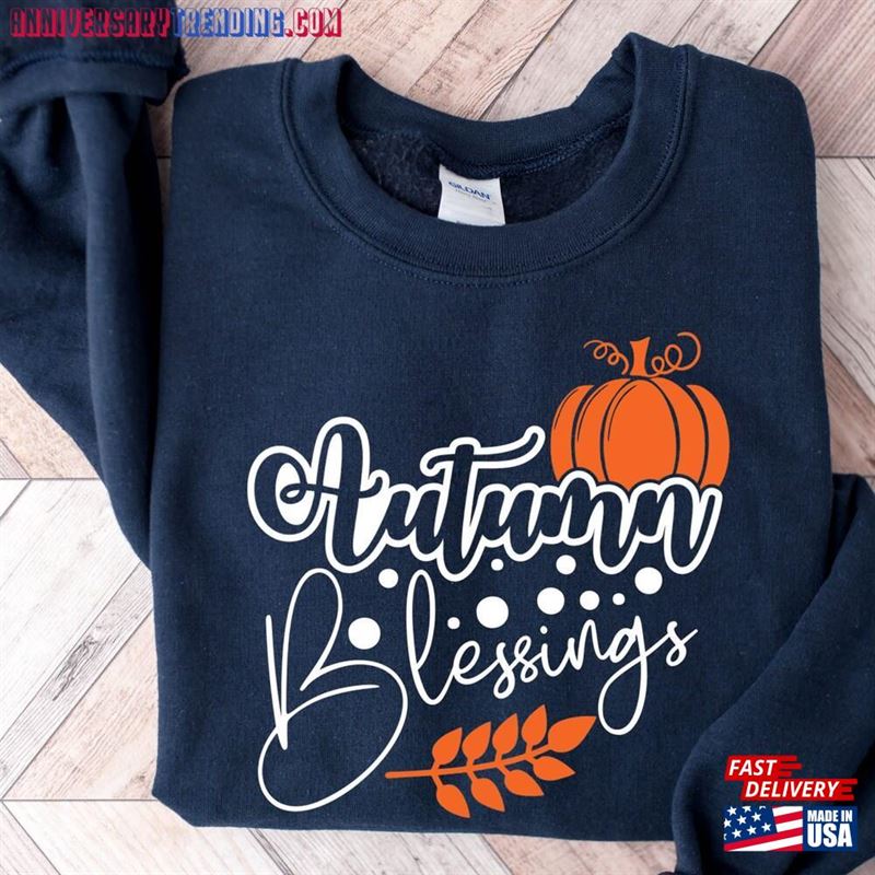 Blessed Thanksgiving Pumpkin Sweatshirt Fall Season Crewneck Classic