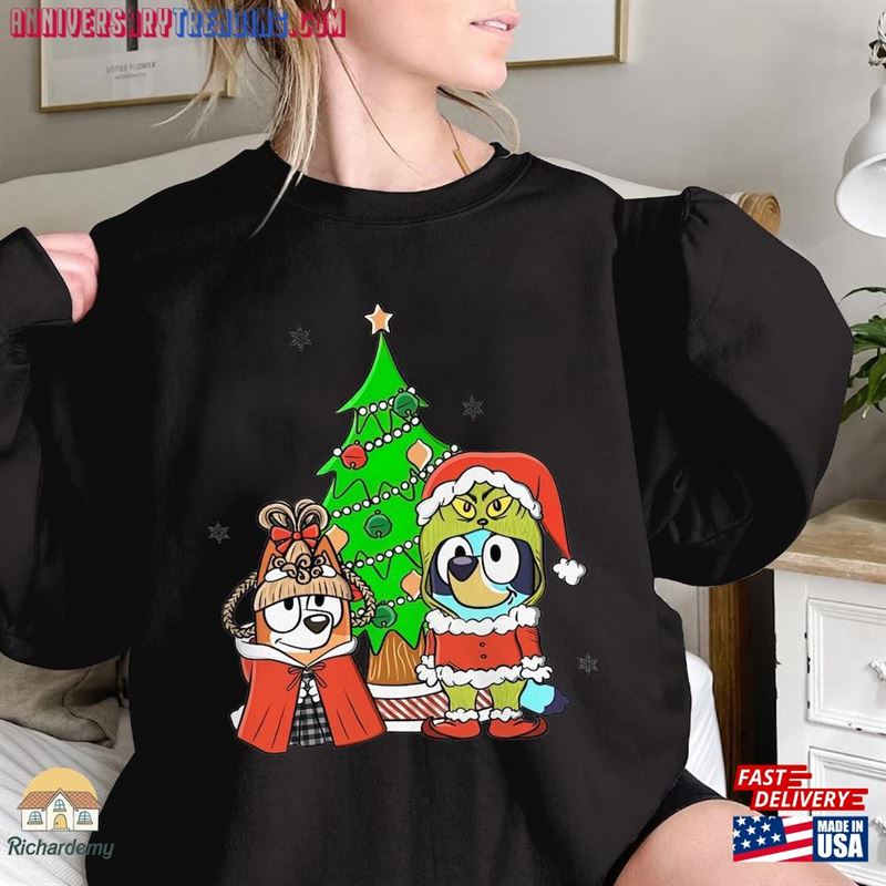 Bluey And Bingo Family Merry Christmas 2023 Tee Kids Shirt T-Shirt Classic