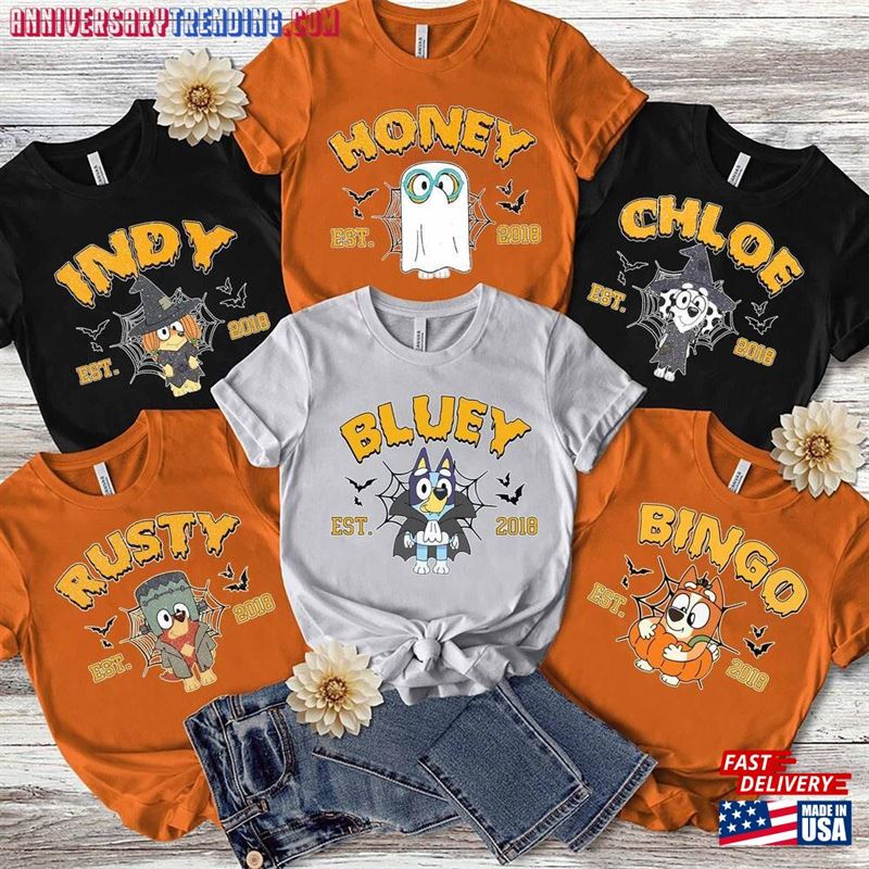 Bluey Characters Halloween Shirt And Friends Sweatshirt Hoodie