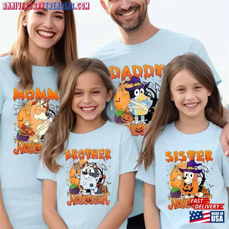 Bluey Family Halloween Shirt Muffiin Brother Sister Bingo Hoodie Sweatshirt