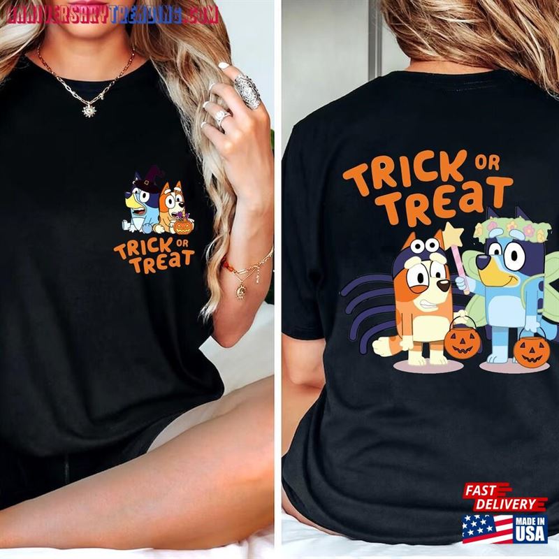 Bluey Trick Or Treat Shirt And Bingo Halloween Classic Unisex