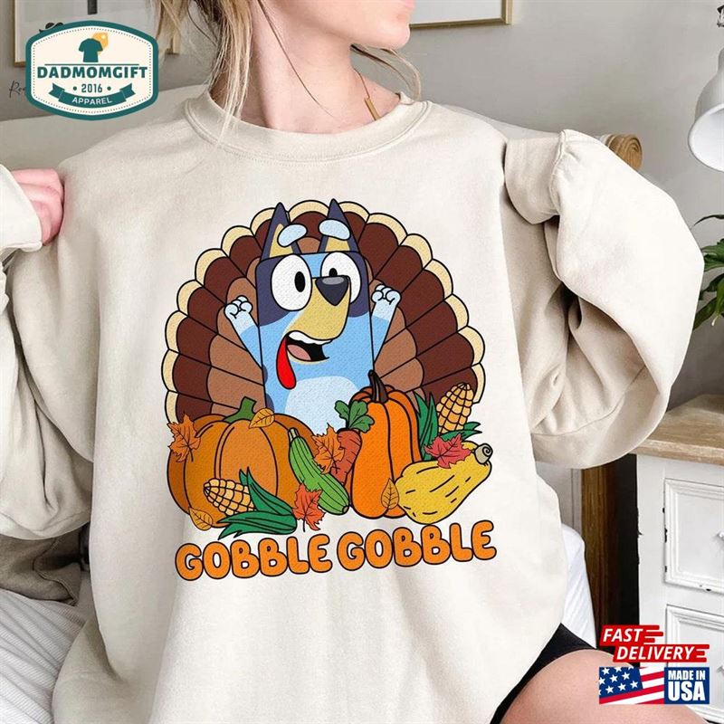 Bluey Turkey Thanksgiving Shirt T-Shirt Hoodie