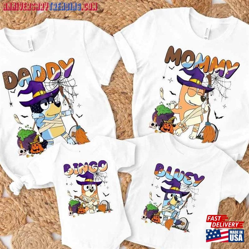 Bluey Witch Family Shirt Halloween T-Shirt Hoodie