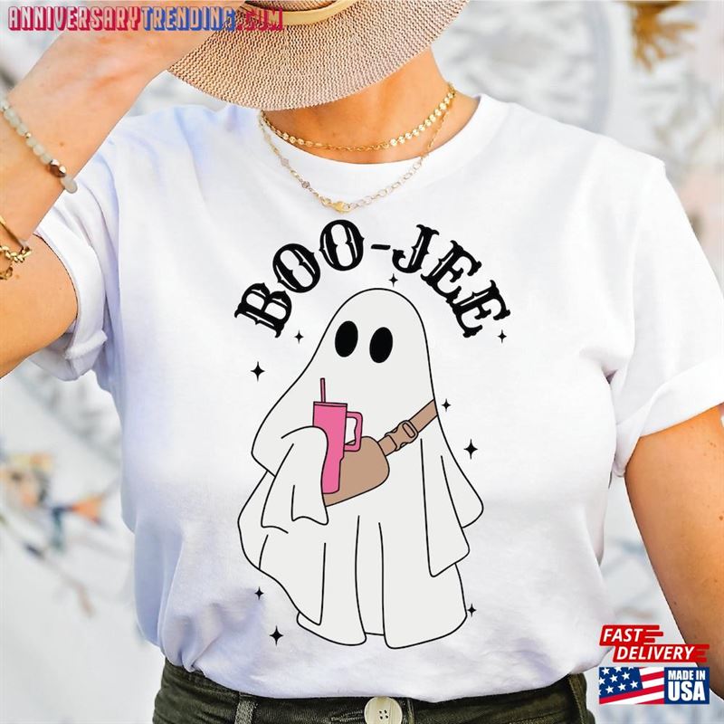 Boo Jee Shirt Cute Funny Halloween Comfort Colors Ghost T-Shirt Hoodie