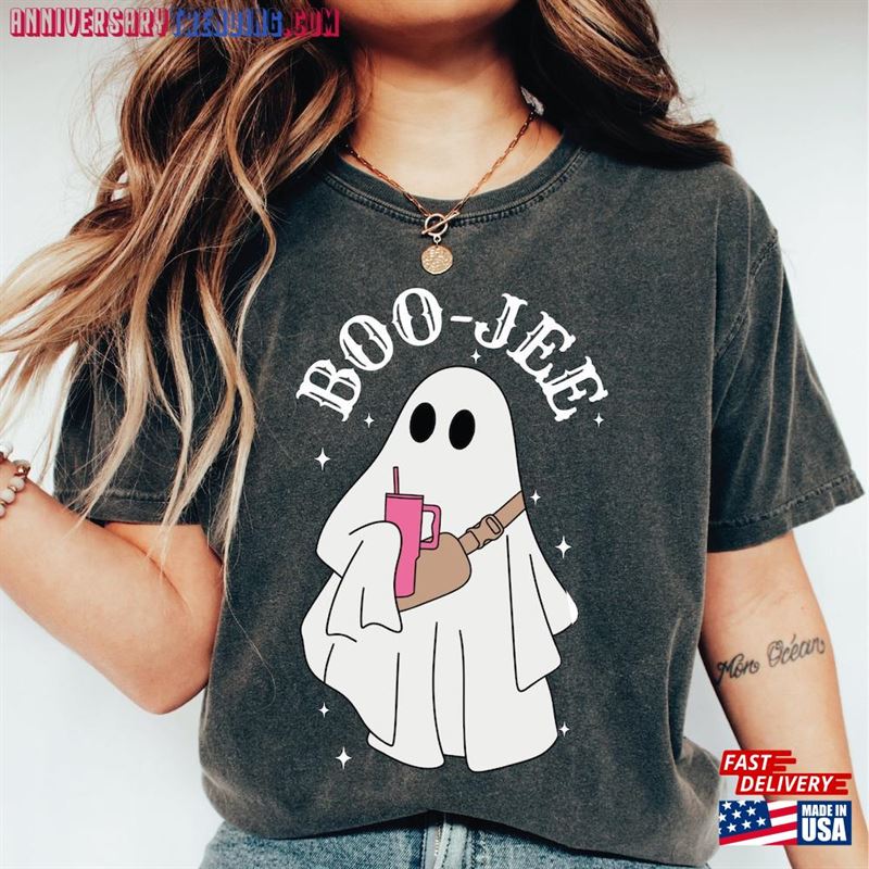 Boo Jee Shirt Cute Funny Halloween Comfort Colors Ghost T-Shirt Hoodie