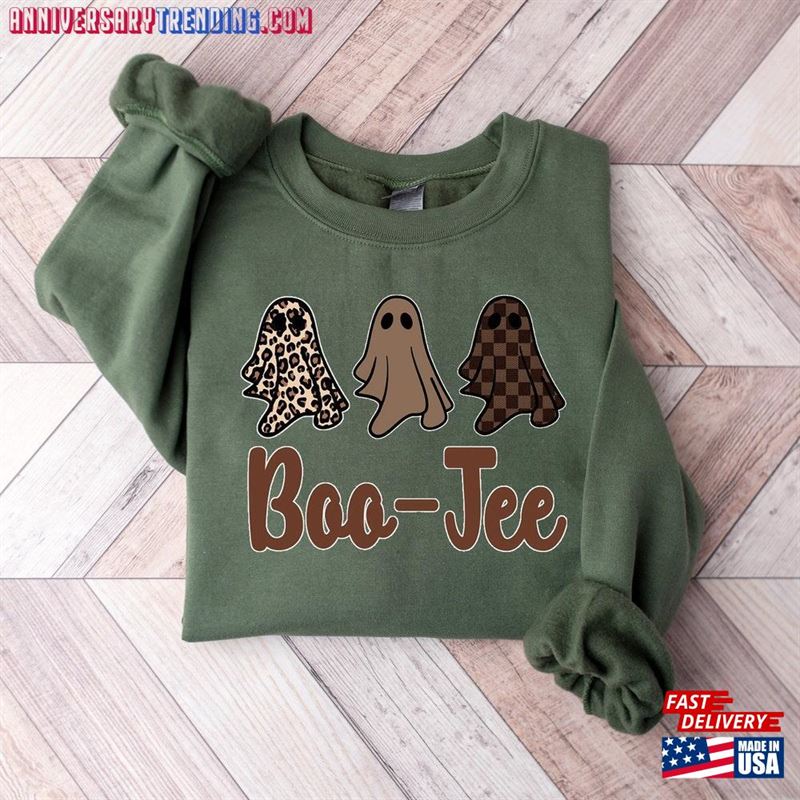 Boo Jee Shirt Cute Funny Halloween Sweater Ghost Classic Sweatshirt