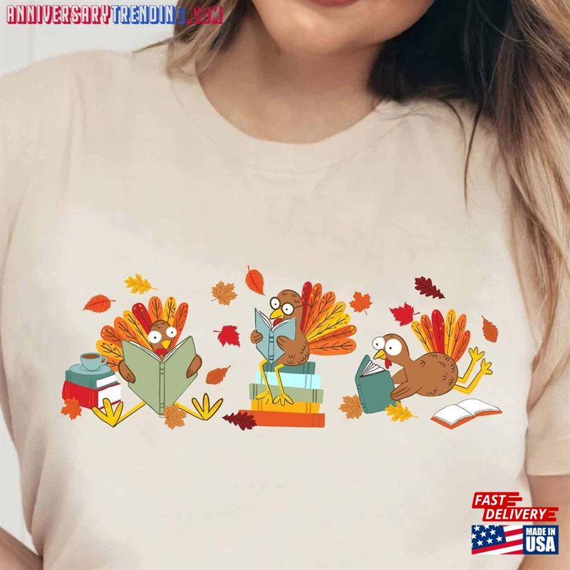 Book Shirt Turkey Read Fall Reading Classic Unisex