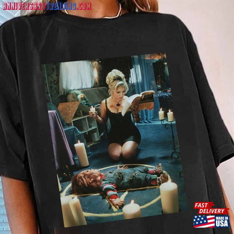 Bride Of Chucky Jennifer Tilly Charles Lee Ray T-Shirt Vintage Horror Movie Sweatshirt Unisex