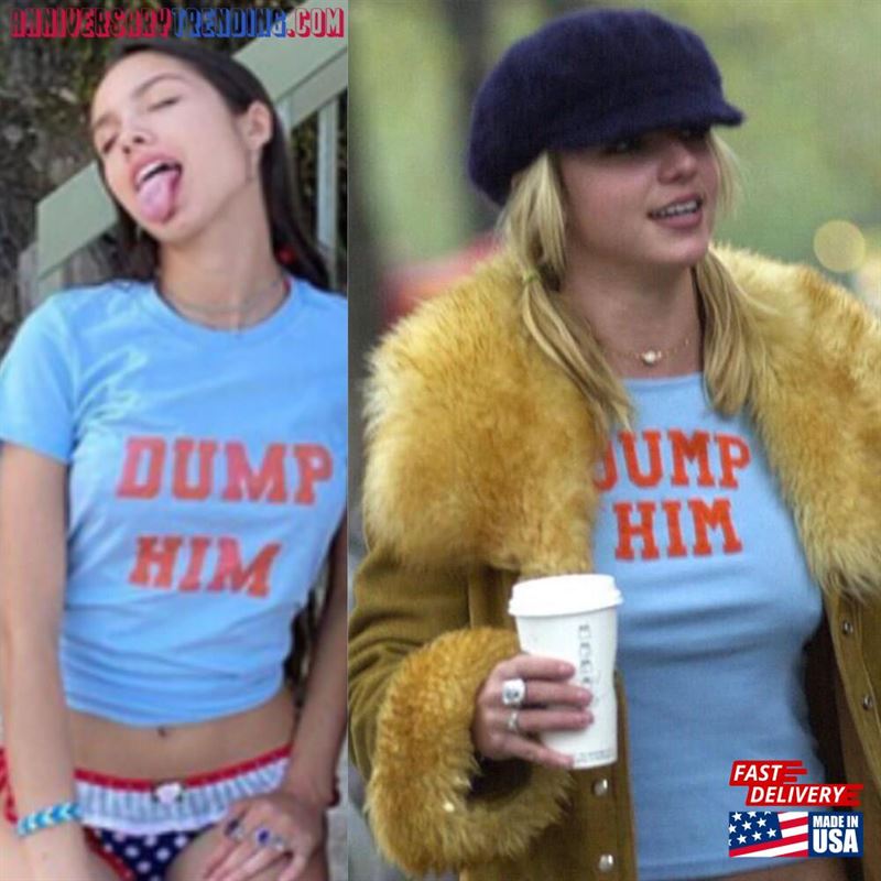 Britney Spears Dump Him Shirt Women Olivia Rodrigo Blue Teen Girls Hoodie Unisex