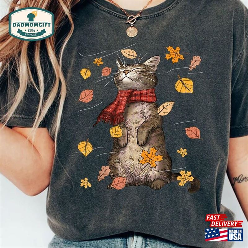 Cats Autumn Fall Shirt Funny Thanksgiving Cat Lovers Hoodie Unisex