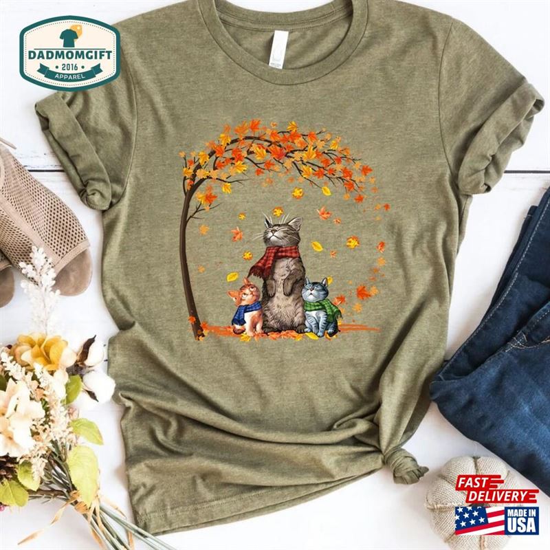 Cats Autumn Fall Shirt Funny Thanksgiving Cat Lovers T-Shirt Classic Sweatshirt