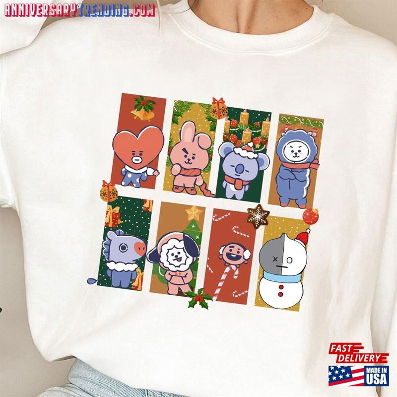 Christmas Bt21 Sweatshirt Bts Xmas Hoodie Bangtan Merch