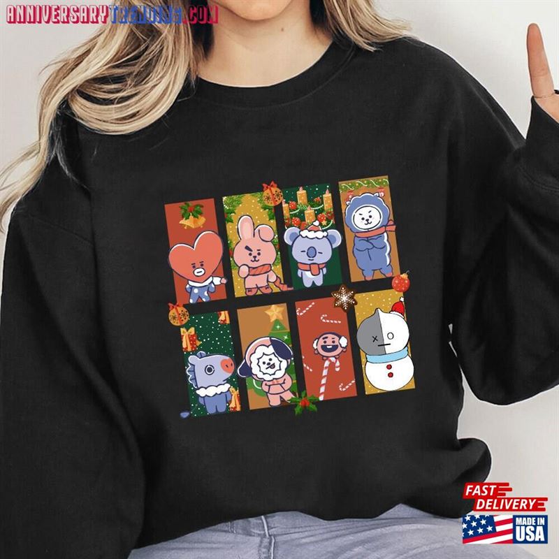 Christmas Bt21 Sweatshirt Bts Xmas Hoodie Bangtan Merch