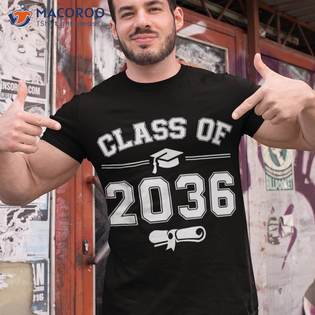 Class Of 2036 Grow With Me Graduation First Day School Shirt