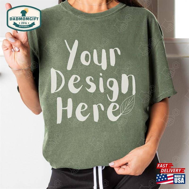 Comfort Colors C 1717 Sage Shirt Mockup Green Model Mock Up Hoodie Unisex