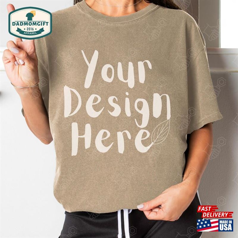 Comfort Colors C1717 Khaki T-Shirt Mockup Fall Shirt Mock Up Unisex